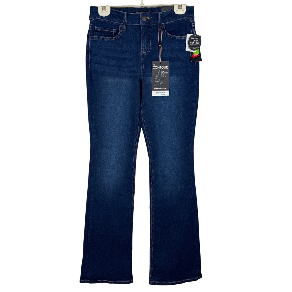 Royalty‎ for Me Contour Tummy Control Bootcut Jeans Dark Wash Blue Size 6 NWT